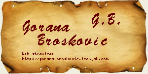 Gorana Brošković vizit kartica